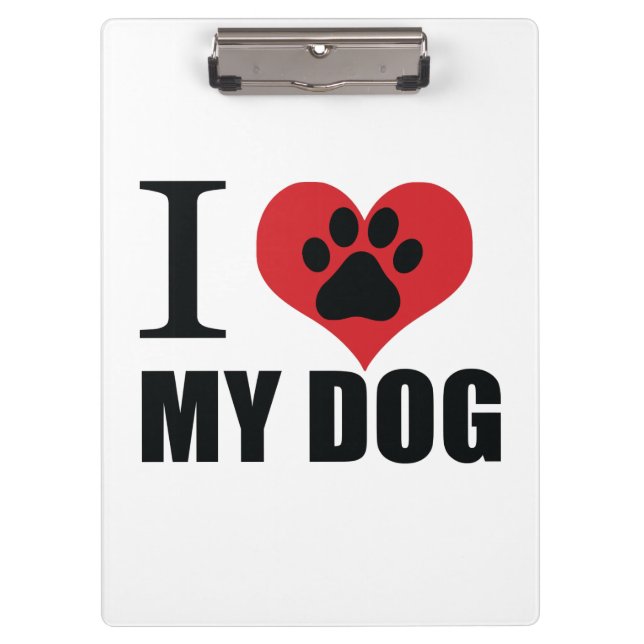 Carpeta De Pinza Me encanta mi perro tirando almohada (Anverso)