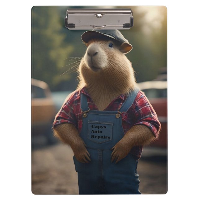 Carpeta De Pinza "Mecánico Capybara: Grasa, Engranajes y Buenos Hum (Anverso)