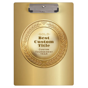 Carpeta De Pinza Medalla de oro realista 3D personalizable y editab