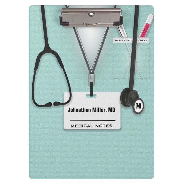 Carpeta De Pinza Médica médico, enfermera o cuidador (Anverso)