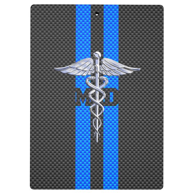 Carpeta De Pinza Médica médico MD Caduceus en la impresión de fibra (Reverso)