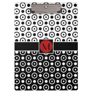 Carpeta De Pinza Medio monograma medio blanco negro elegante de los