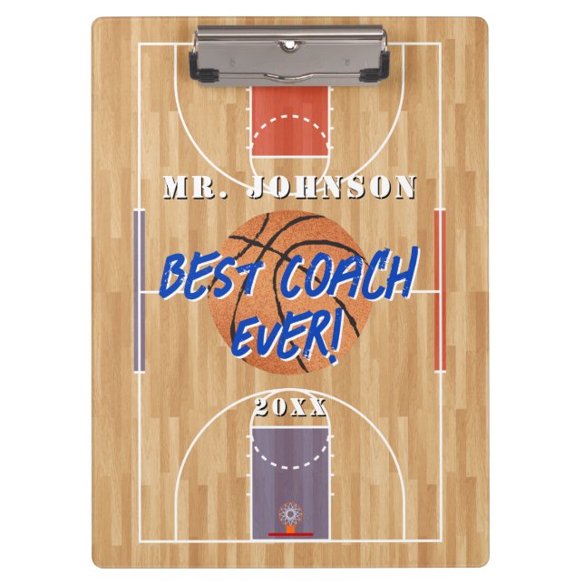 Carpeta De Pinza Mejor entrenador de baloncesto (Anverso)
