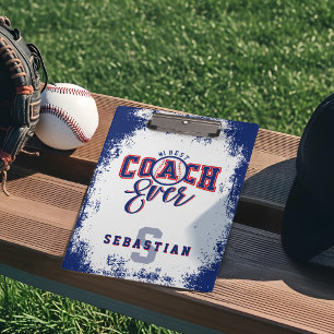 Carpeta De Pinza Mejor Entrenador de Béisbol Nombre Personalizado y