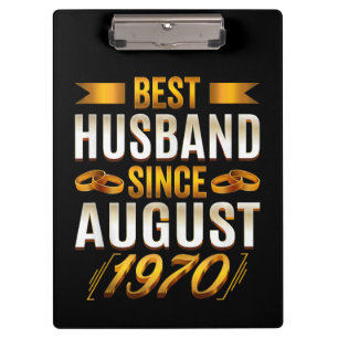 Carpeta De Pinza Mejor Esposo Desde Agosto De 1970 Aniversario Grac