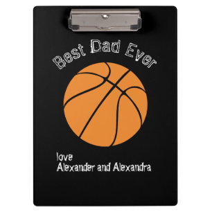 Carpeta De Pinza Mejor papá de baloncesto jamás Texto desgastado