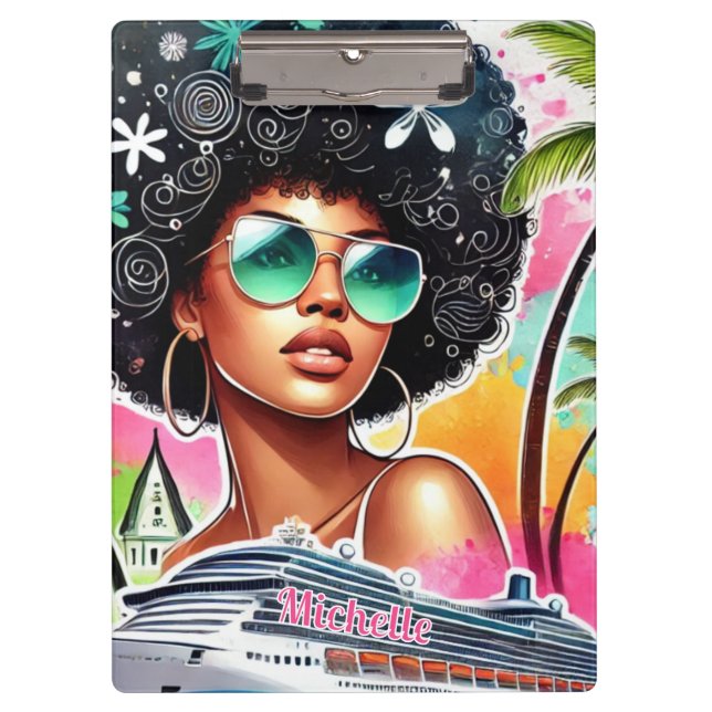 Carpeta De Pinza Melanin Woman - Afro - Cruceros tropicales (Anverso)