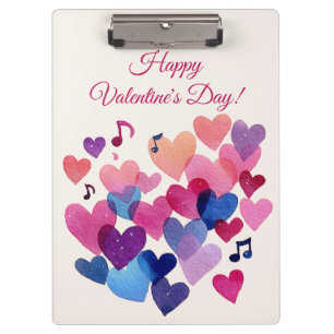 Carpeta De Pinza Melodía de Corazón Acuarela Día de San Valentín