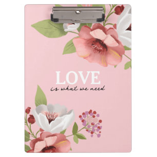 Carpeta De Pinza Mensaje de amor con Personalizado de flores rosas