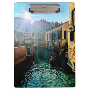 Carpeta De Pinza Menú de fotografía de góndola del canal de Venecia