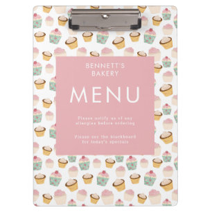 Carpeta De Pinza Menú de negocio de panadería de cupcakes