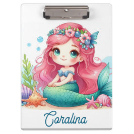 Carpeta De Pinza Mermaid clipboard