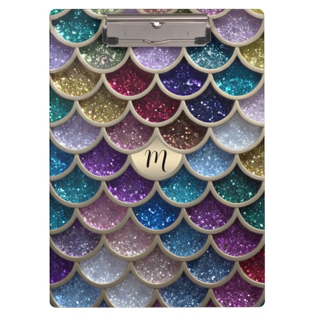 Carpeta De Pinza Mermaid Glam Purpurina Scales (Anverso)