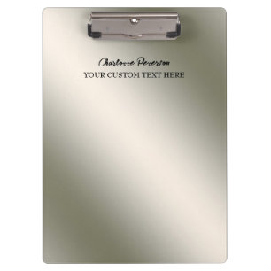Carpeta De Pinza Metal personalizado de acero inoxidable plateado