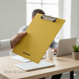 Carpeta De Pinza Metallic Gold Clipboard with Your Name Displayed