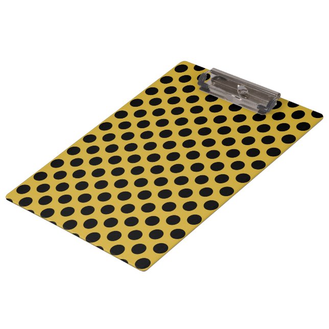 Carpeta De Pinza Metallic Gold with Black Dot Style (Angular)