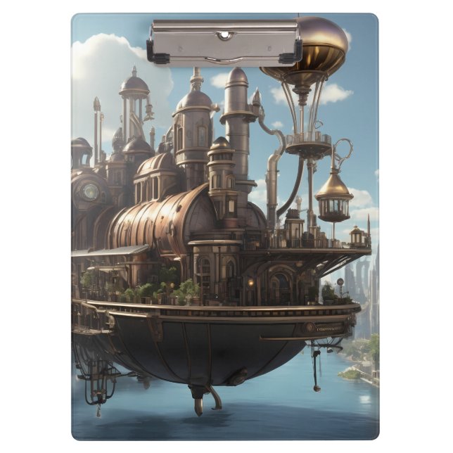 Carpeta De Pinza Metropolis de Steampunk | (Anverso)