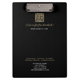 Carpeta De Pinza Mezcla de White Treble Clef Classy Black