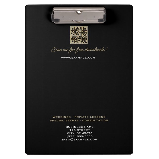 Carpeta De Pinza Mezcla de White Treble Clef Classy Black (Anverso)