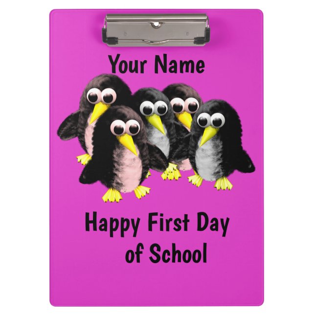 Carpeta De Pinza Mi amigo el pingüino, personalizado para los niños (Anverso)