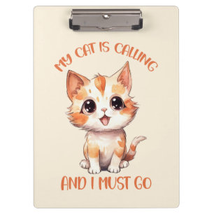 Carpeta De Pinza Mi Gato Está Llamando A Un Gato Naranja.