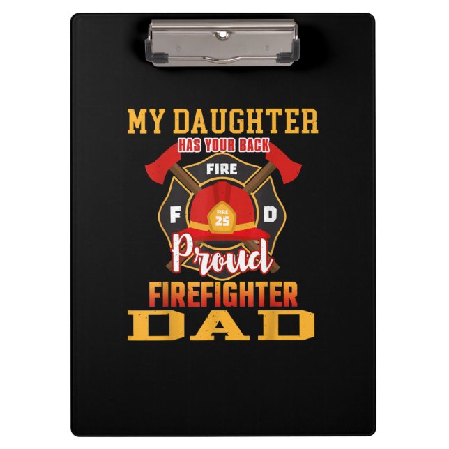Carpeta De Pinza Mi Hija Tiene A Tu Padre, Un Bombero Orgulloso En  (Anverso)