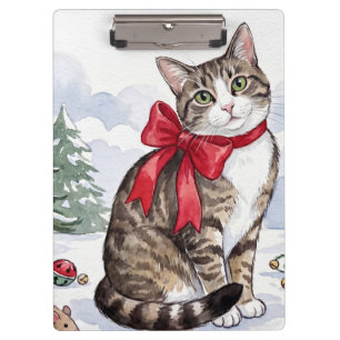 Carpeta De Pinza Mia la Gata Festiva con Decoración Navideña