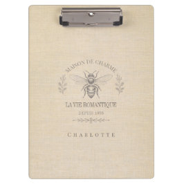 Carpeta De Pinza Miel beige abeja francés campo vintage rústico
