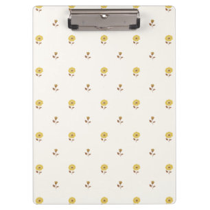 Carpeta De Pinza Mini Foco floral Marrón amarillo