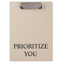 Carpeta De Pinza Minimal Prioritize You Quote Beige