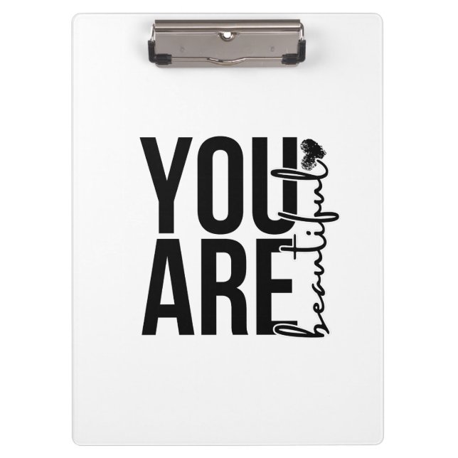 Carpeta De Pinza Minimalist “Beautiful” Typography Design – Black  (Anverso)