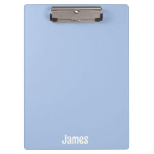Carpeta De Pinza Minimalista moderna personalizada azul nombre pers