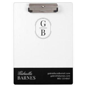 Carpeta De Pinza Minimalista Moderno Negro y Blanco Audaz