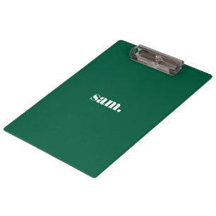 Carpeta De Pinza Minimalista negrita texto personalizado verde