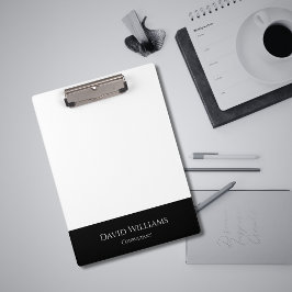 Carpeta De Pinza Minimalista profesional simple blanco negro modern