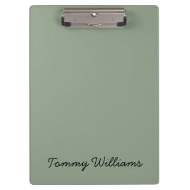 Carpeta De Pinza Minimalista Sage Green Profesional Simple