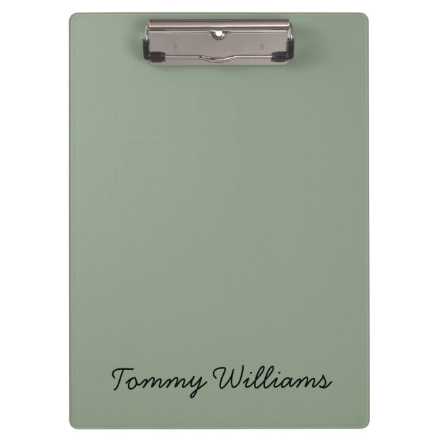 Carpeta De Pinza Minimalista Sage Green Profesional Simple (Anverso)