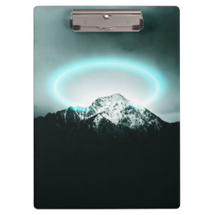 Carpeta De Pinza Misteriosa luz de neón azul de montaña nevada