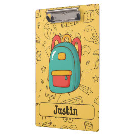 Carpeta De Pinza Mochila personalizada de vuelta al cole y garabato