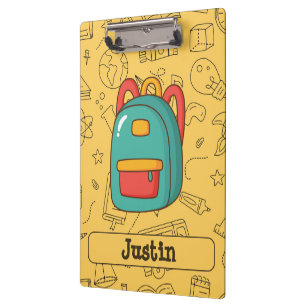 Carpeta De Pinza Mochila personalizada de vuelta al cole y garabato