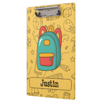 Carpeta De Pinza Mochila personalizada de vuelta al cole y garabato