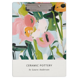 Carpeta De Pinza Moda Boho Colorful Pintado Floral Azul Rosa