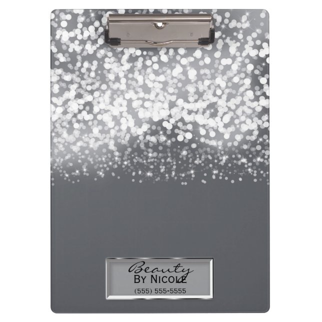 Carpeta De Pinza Moda de luces de plata esparkling personalizada Gl (Anverso)