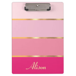 Carpeta De Pinza moda de oro rosa femenino Nombre