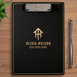 Carpeta De Pinza Moda de Realtor Inmobiliario Profesional de Oro y