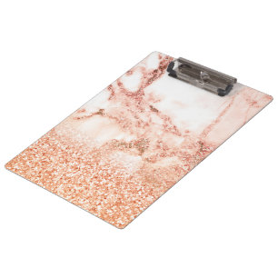 Carpeta De Pinza Moda Elegante Rosa Ombre Purpurina Mármol