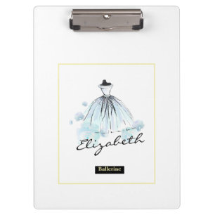 Carpeta De Pinza Moda Flores Girly Modernas Vestido Azul