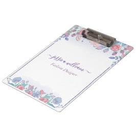 Carpeta De Pinza Moda moderna acuarela Hidrangeas azules Floral