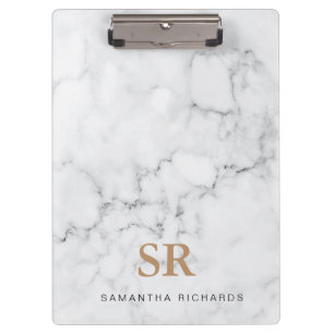 Carpeta De Pinza Moda moderna de mármol blanco