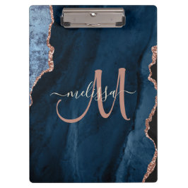 Carpeta De Pinza Moda Rosa azul Purpurina oro Agate Personalizado M